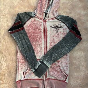 Barrett Jackson Women's Pink and Gray Hoodie Jacket